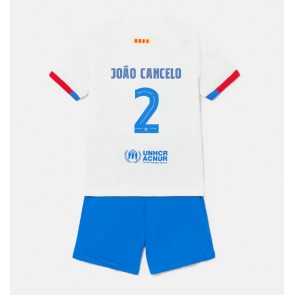 Barcelona Joao Cancelo #2 Dětské Venkovní dres komplet 2023-24 Krátký Rukáv (+ trenýrky)